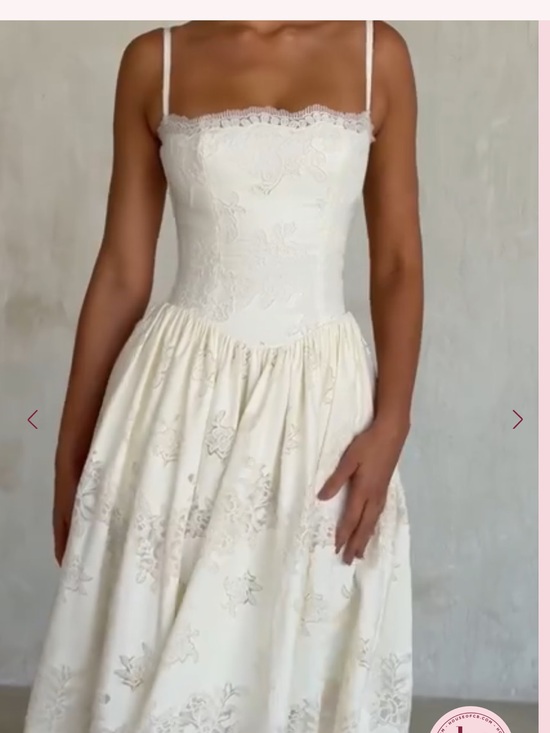 House of CB Dresses & Skirts - House of CB Ivory Lace Midi Dress with Spaghetti Straps
